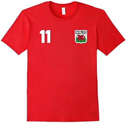 Mens WALES T-shirt Welsh Tee Cymru Retro Soccer Football Futbol XL Red