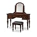 Home Styles 5537-72 Lafayette Vanity Table and Bench, multi-step Cherry finish