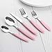 Hoften Pink Silverware Set, 20 Piece Stainless Steel Flatware Set Include Fork Spoon Knife Utensils for Daily Use Parties and Family Dinners, Service for 4, Safe in Dishwasher(HF017-PI)