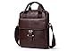 Contacts Mens Genuine Leather Crossbody Single-Shoulder Briefcase Messenger Bag Brown