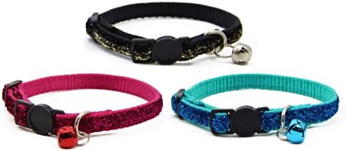 BIG SMILE PAW Cat Collar Adjustable with Bell,Cat Collar Pack of 3