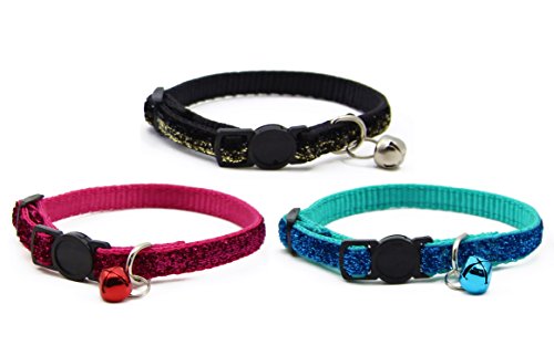 BIG SMILE PAW Cat Collar Adjustable with Bell,Cat Collar Pack of 3