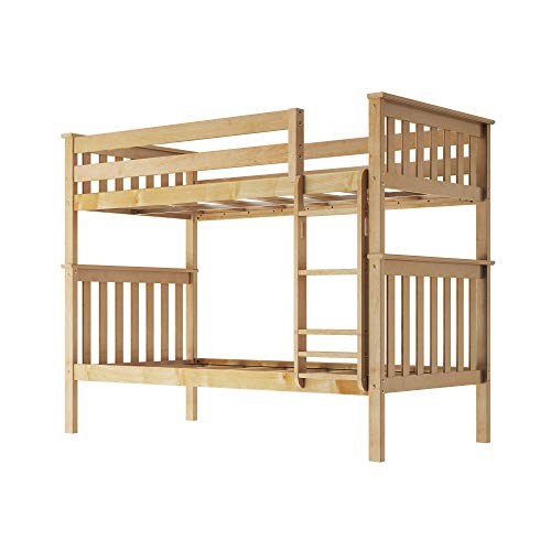 Max & Lily Bunk Bed, TwinOverTwin Wood Bed Frame For Kids, Natural