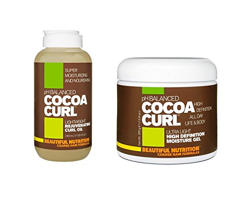 Beautiful Nutrition Cocoa Curl Combo -Rejuvenating Curl Oil + High Definition Moisture Gel