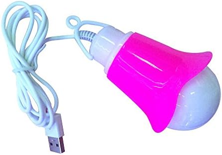 Cideros Mini TPU USB Bulb 5W LED Lamp Portable TPU Emergency Light Children's Bedroom Lamp Hanging Outdoor Camping Fishing Hunting Bulb Energy Saving Pink