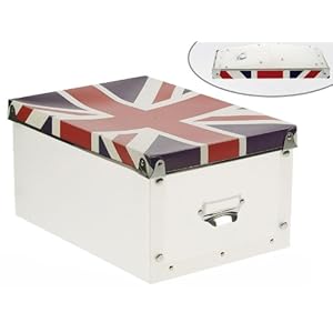 Boite rectangle avec le drapeau anglais sur le couvercle
