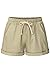 COCOLEGGINGS Womens Drawstring Elastic Waist Cotton Linen Casual Beach Shorts