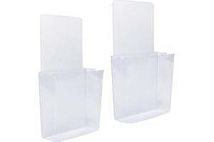 ZC GEL Remote Holder Wall Mount Damage-Free (2 Pack), Clear and Strong Self-adhesive Universal Media Organizer Storage Box for Mobile Phone,Remote Control,Keys,Pens etc