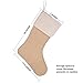 Sumind 6 Packs Burlap Christmas Stockings for Christmas Decorations or DIY (Flaxen)
