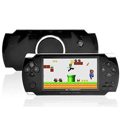 Huntmic 4.3" Handheld Game Console,Ultra-Thin 8GB Memory Video Game Players Support MP4 MP5 Music Player, AV-Out/FM with Camera