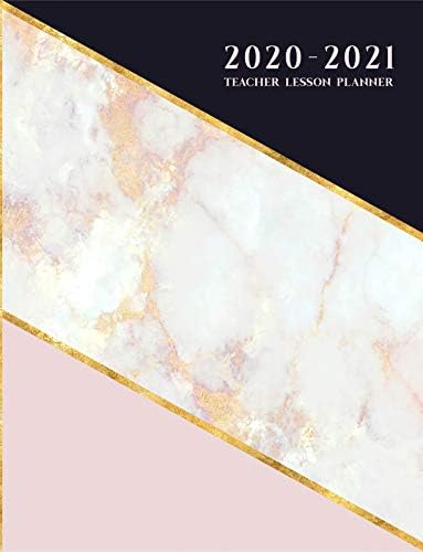 Teacher Lesson Planner: Weekly and Monthly Calendar Agenda | Academic Year - August Through July | Navy Gold Marble (2019-2020)