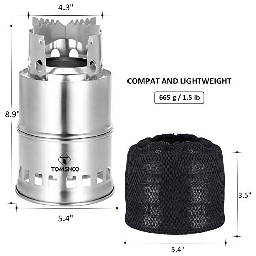 TOMSHOO Camping Stove Camp Wood Stove Portable Foldable Stainless Steel