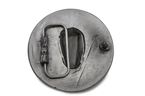 TFJ Men Women Gothic Belt Buckle Punk Biker Silver Metal Compass Skeleton Skull Green