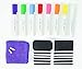 Four Seasons Crafting Premium Liquid Chalk Markers (Bundle) Includes: 8 Markers with Reversible Tips - 12 Chalkboard Label Stickers - 1 Anti-Static Fiber Cloth Eraser and 2 Replacement Marker Tips