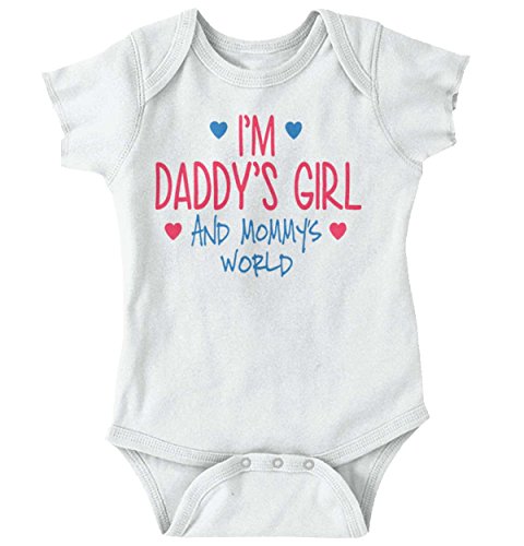 Daddys Girl Mommys World Cute Love Funny Hearts Baby Onesie Bodysuit