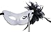Coxeer Women's Masquerade Mask with Removable Collapsible Stick Black