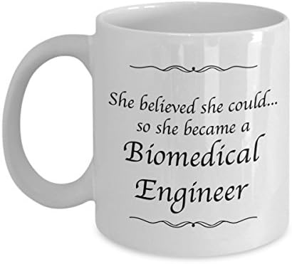 Biomedical Engineering Gifts - She Believed She Could Desk Decor Coffee Mug - Engineer Gift For Women