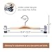 JS HANGER Wooden Pants Hangers, 10 Pack Light Weight Wood Skirt Hangers with 2-Adjustable Clips, Natural Finish