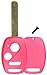 KeylessOption Just the Case Keyless Entry Remote Head Key Combo Fob Shell - Pink