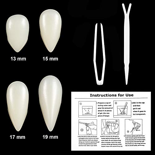 Set of 8 Vampire Teeth 4 Size Halloween Cosplay Fangs Fake Teeth with