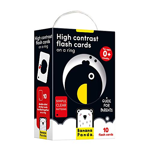Banana Panda - High Contrast Flash Cards on a Ring - Visual Learning Activity for Babies Ages 0 Months and Up