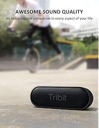 Tribit XSound Go Altavoz Bluetooth portátil, 12 W altavoz inalámbrico con graves ricos, IPX7 impermeable, 24 horas de reproducción, alcance Bluetooth de 66 pies y micrófono integrado, para fiesta, viaje [el Wirecutter¡ Pick]