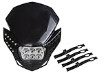 TMS HL-TMS-K(6LED) Black LED Headlight Fairing Light (Street Fighter Naked Off-Road Dirt Bike Custom For BMW KTM CBR F4i XR CRF Ninja EX250 ZX6R)