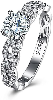 Yiye Women's Fashion Rings Zirconia Diamond Love Heart