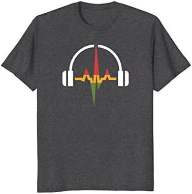 Mens Rasta Headphones And Music Wave T-shirt 2XL Dark Heather