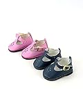 2 Pack of Mary Janes with Buckle: Pink and Navy-Fits 18
