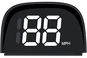 SURAKEY Car HUD Speedometer Speed Monitor Real-Time Speed Head Up Display KM/MPH Display Voice with USB Power Cable LED Digital Driving Speed Warning for Car Motorcycles (White MPH)
