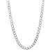 3mm Solid .925 Sterling Silver Flat Cuban Link Curb Chain Necklace, 20 inches