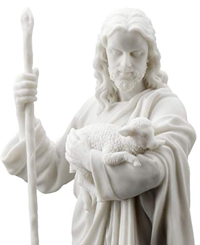 wu Jesus The Good Shepherd Statue Sculpture 11 ½-Inch (White)