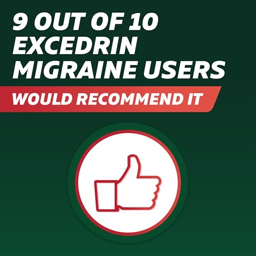 EXCEDRIN MIGRAINE RELIEF CAPLETS FOR MIGRAINE SYMPTOMS, ACETAMINOPHEN 500MG, ASPIRIN 250MG, CAFFEINE 65MG, PAIN RELIEVER, 24 COUNT