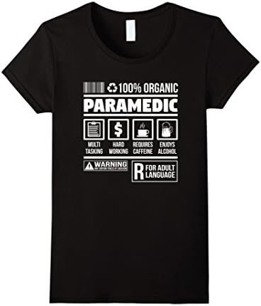 Womens Paramedic Ingredients | Funny Novelty Paramedics T-Shirt XL Black