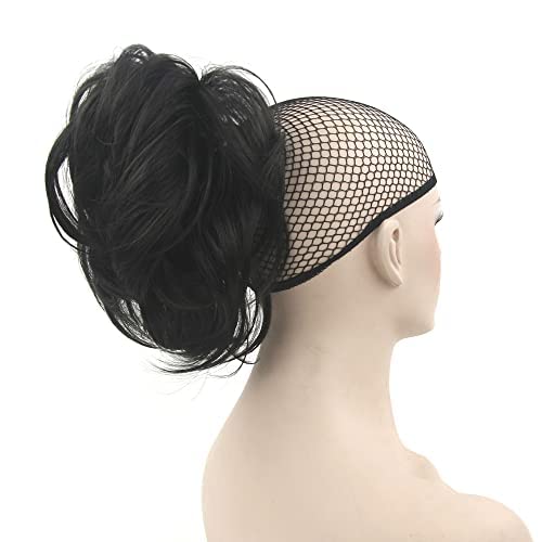 IMISSU Curly Flexible Claw Ponytail Hairpieces Synthetic Clip In Hair Extensions Little Pony Tail Hair Pieces (Black) — image 1