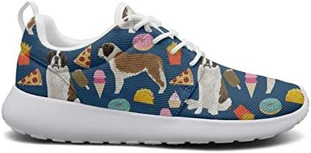 LOKIJM French Bulldog and Florals Print Gym Shoes for Men Fashion Non-Slip Lace-up Running Shoes