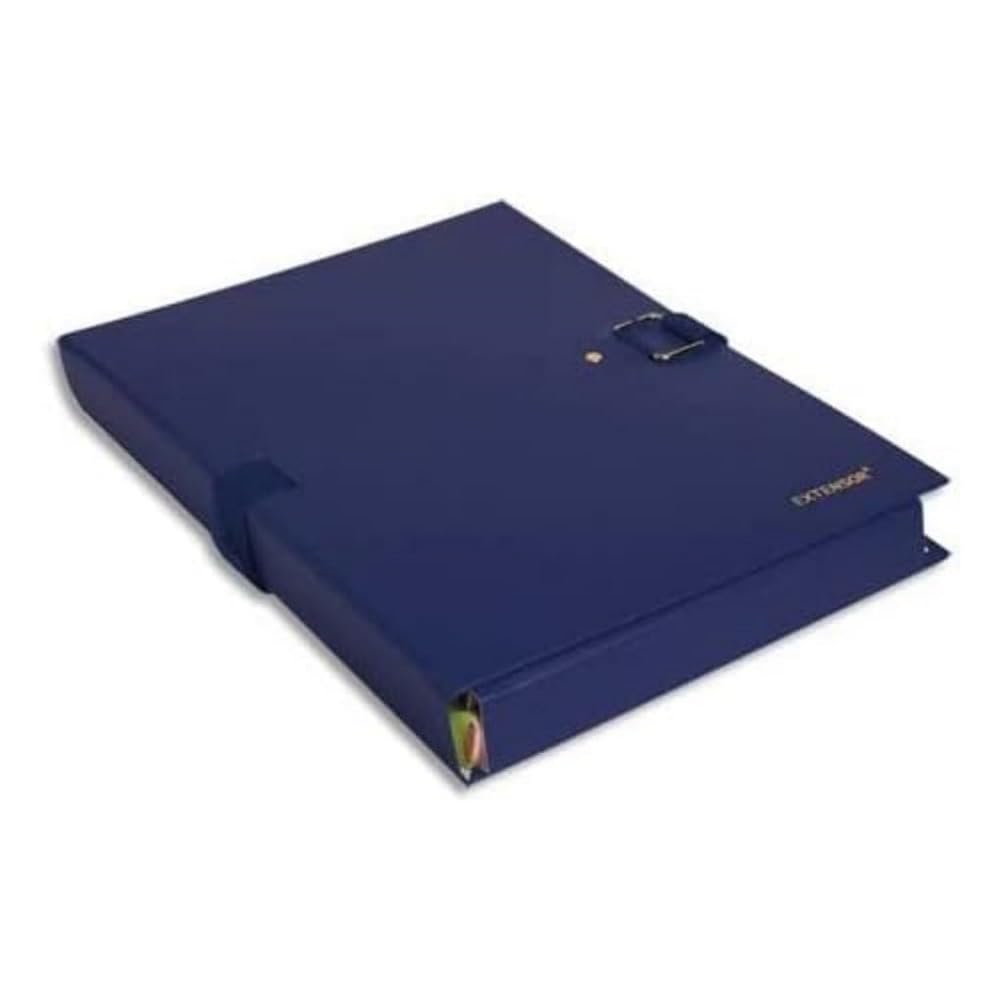 Exacompta - Ref 22003E - Balacron Expandable Folder - 240 x 320mm in Size, Suitable for Holding A4 Documents, Wrap-Around Strap, Holds Up To 1500 Sheets - Blue