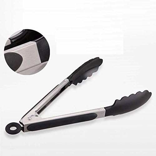 Serving Tongs Silicone Barbecue 2 Pcs/set Safe For All Cooking Uses Construction A Premium,long Lasting Design. (Black)