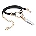 KISSPAT Choker Necklace Black Natural Clear White Quartz Crystal Pendant for Women