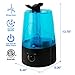 Rosewill Ultrasonic Cool Mist Humidifier for Bedroom Filter Free with No Noise Adjustable Dual Nozzle Mist Outlet 5 Liter / 1.3 Gallon, Black, RHHD-14002