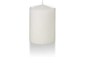 Yummi 3" x 4" White Round Pillar Candles - 3 per Pack