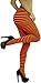 ToBeInStyle Women's Colorful Opaque Striped Tights Pantyhose Stocking Hosiery - Black/Neonorange - One Size