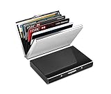 2 PCS RFID Credit Card Holder Protector Credit Card Wallet Slim RFID Metal Credit Card Case for Women or Men,Yosemy PU Leather Credit Card Protector Cool Slim Metal Business Card Case