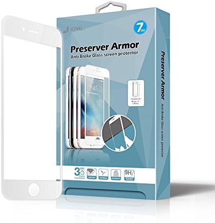 JCPal iPhone 7 Plus HD tempered glass Screen Protector,White