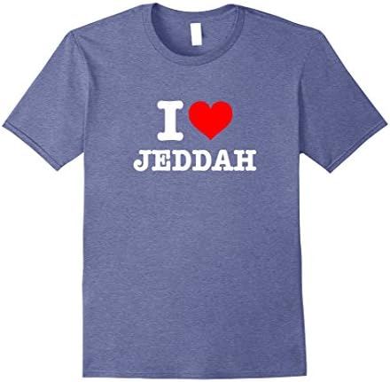 Mens I Love Jeddah T-Shirt - I Heart Jeddah Shirt XL Heather Blue