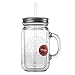 Aladdin 4 Pack 32oz Plastic Mason Jar Set Handled Lidded Tumbler Drinking Cup Mug Glasses & Straws