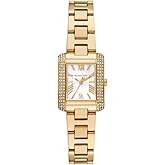 Michael Kors Emery Women's Watch, Rectangular Stainless Steel Watch for Women with Steel or Leather Band