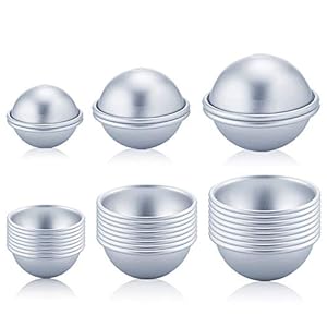 Caydo 30 Stück 3 Größen DIY Metall Badebomben Form 15 Set zum Basteln eigener Fizzles