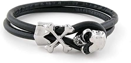 1 Piece Women's Men's Fashion Strand Bracelet Leather Handmade 6002 Bone Skull Braided Bangle